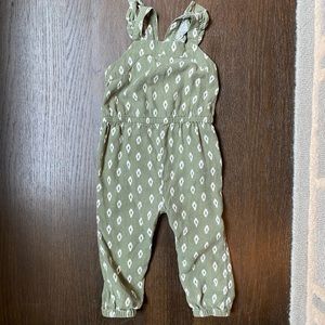 Green cotton romper